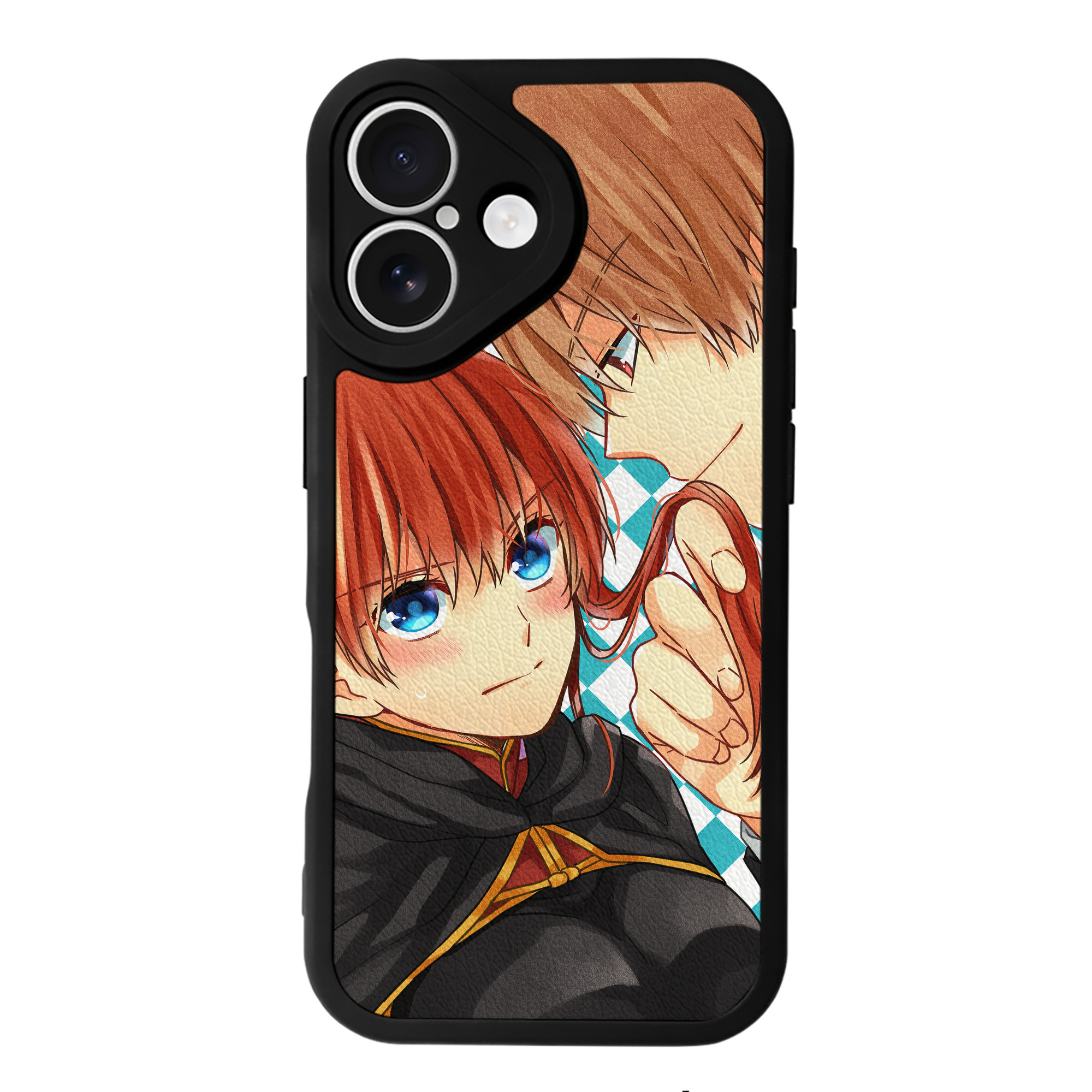 （画像用） ぎんたま 坂田銀時（さかたぎんとき） 神楽 志村新八（しむら しんぱち） GINTAMA Sakata Gintoki Kagura Shimura Shinpachi 【iPhone 16シリーズ対応】シリコンスマホケース（レザー調） 材質：シリコン